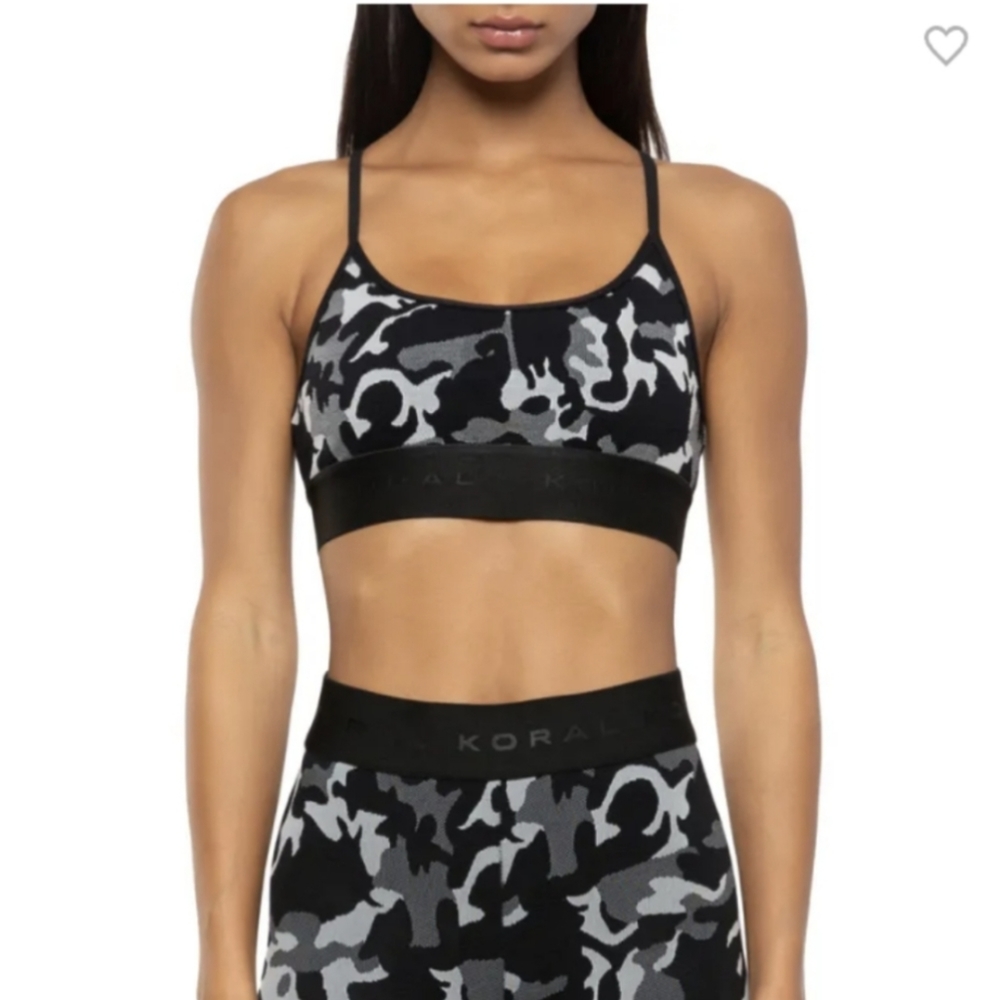 NWT Koral Jaquard & Camo High Impact Sports Bra